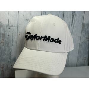 TaylorMade Golf Hat L / XL FlexFit White Performance Cap Adjustable Stretch Golf